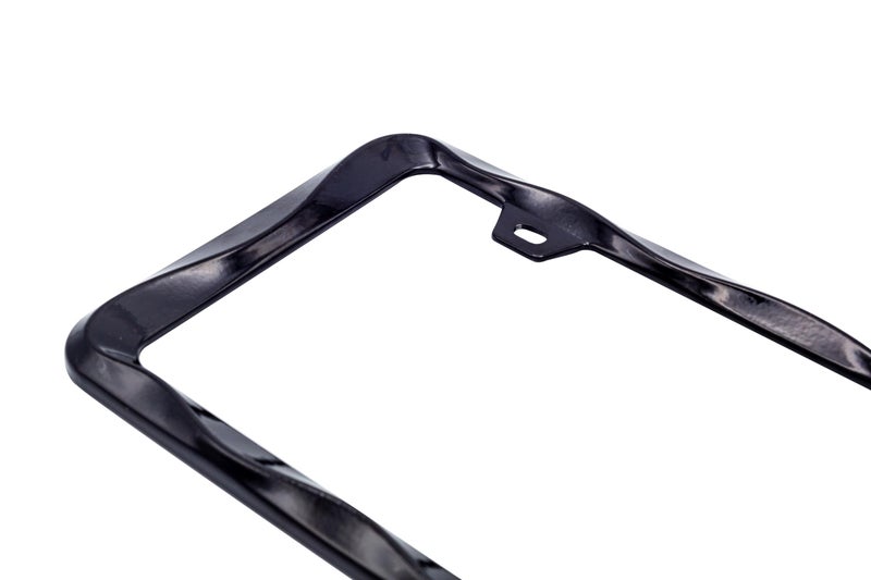 Creathome 3D Curly Wave Pattern Black License Plate Frame from Pure Zinc Alloy Metal - Image 4